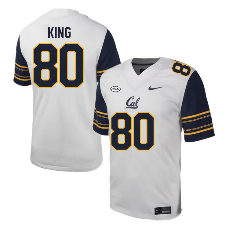 California Golden Bears #80 Jordan King ACC Conference College Football Jerseys Stitched Sale-White